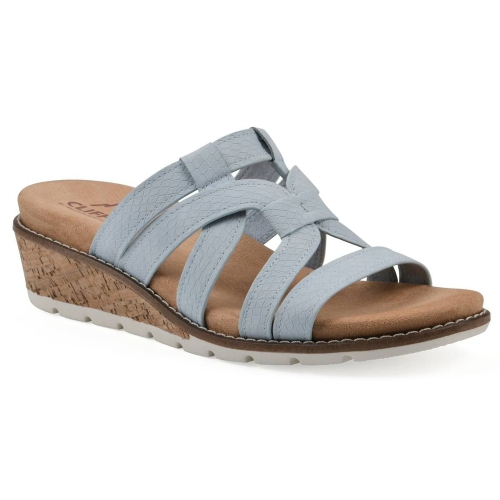 Women's Sandals by Cliffs Tinisha Wedge Light Blue Size 9 New In Box